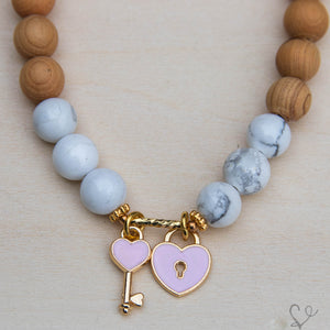 Lock & Key Gemstone Essential Oil Diffuser Bracelet