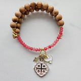 Quatrafoil Matthew 10:16 Jerusalem Cross Wrap Essential Oil Diffuser Bracelet