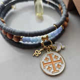 Matthew 10:16 Jerusalem Cross Wrap Essential Oil Diffuser Bracelet