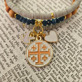 Jerusalem Cross Faith, Hope & Love Wrap Essential Oil Diffuser Bracelet