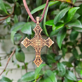 Engraved Cross Essential Oil Diffuser Necklace