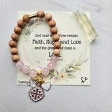 Quatrafoil Jerusalem Cross Faith, Hope & Love Stretch Essential Oil Diffuser Bracelet