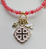 Quatrafoil Matthew 10:16 Jerusalem Cross Wrap Essential Oil Diffuser Bracelet