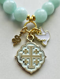 Quatrafoil Matthew 10:16 Jerusalem Cross Stretch Essential Oil Diffuser Bracelet