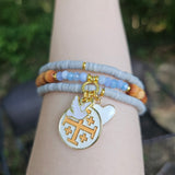 Jerusalem Cross Faith, Hope & Love Wrap Essential Oil Diffuser Bracelet