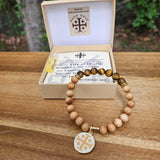 Guy's Crusader Jerusalem Cross Essential Oil Diffuser Bracelet