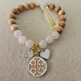 Jerusalem Cross Faith, Hope & Love Stretch Essential Oil Diffuser Bracelet
