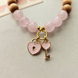 Lock & Key Gemstone Essential Oil Diffuser Bracelet