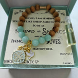 Quatrafoil Matthew 10:16 Jerusalem Cross Stretch Essential Oil Diffuser Bracelet