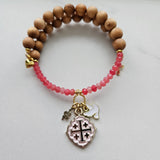 Quatrafoil Matthew 10:16 Jerusalem Cross Wrap Essential Oil Diffuser Bracelet