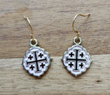 Quatrafoil Jerusalem Cross Earrings