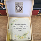Jerusalem Cross Faith, Hope & Love Stretch Essential Oil Diffuser Bracelet