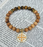 Guy's Crusader Jerusalem Cross Essential Oil Diffuser Bracelet