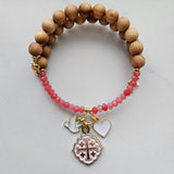 Quatrafoil Jerusalem Cross Faith, Hope & Love Wrap Essential Oil Diffuser Bracelet