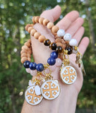 Jerusalem Cross Faith, Hope & Love Stretch Essential Oil Diffuser Bracelet