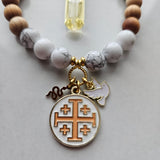 Matthew 10:16 Jerusalem Cross Stretch Essential Oil Diffuser Bracelet