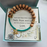 Quatrafoil Jerusalem Cross Faith, Hope & Love Wrap Essential Oil Diffuser Bracelet