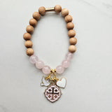 Quatrafoil Jerusalem Cross Faith, Hope & Love Stretch Essential Oil Diffuser Bracelet