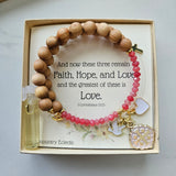 Quatrafoil Jerusalem Cross Faith, Hope & Love Wrap Essential Oil Diffuser Bracelet