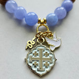 Quatrafoil Matthew 10:16 Jerusalem Cross Stretch Essential Oil Diffuser Bracelet