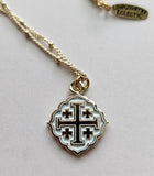 Quatrafoil Jerusalem Cross Necklace