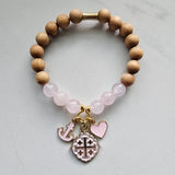 Quatrafoil Jerusalem Cross Hope Anchor Stretch Essential Oil Diffuser Bracelet
