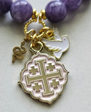Quatrafoil Matthew 10:16 Jerusalem Cross Stretch Essential Oil Diffuser Bracelet
