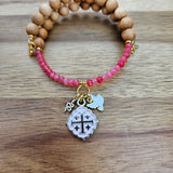 Quatrafoil Matthew 10:16 Jerusalem Cross Wrap Essential Oil Diffuser Bracelet