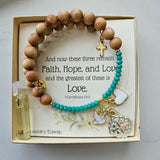 Quatrafoil Jerusalem Cross Faith, Hope & Love Wrap Essential Oil Diffuser Bracelet