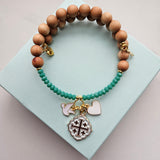 Quatrafoil Jerusalem Cross Faith, Hope & Love Wrap Essential Oil Diffuser Bracelet