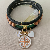 Jerusalem Cross Faith, Hope & Love Wrap Essential Oil Diffuser Bracelet