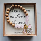 Quatrafoil Jerusalem Cross Hope Anchor Stretch Essential Oil Diffuser Bracelet
