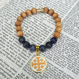 Crusader Jerusalem Cross Essential Oil Diffuser Bracelet