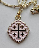 Quatrafoil Jerusalem Cross Necklace