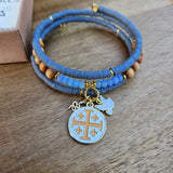 Matthew 10:16 Jerusalem Cross Wrap Essential Oil Diffuser Bracelet