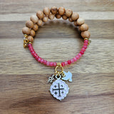Quatrafoil Matthew 10:16 Jerusalem Cross Wrap Essential Oil Diffuser Bracelet