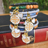 Jerusalem Cross Faith, Hope & Love Wrap Essential Oil Diffuser Bracelet