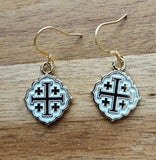 Quatrafoil Jerusalem Cross Earrings