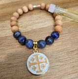 Crusader Jerusalem Cross Essential Oil Diffuser Bracelet