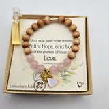 Faith, Hope and Love Essential Oil Diffuser Bracelet