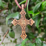 Engraved Cross Essential Oil Diffuser Necklace