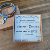 Matthew 10:16 Jerusalem Cross Wrap Essential Oil Diffuser Bracelet