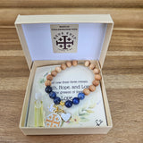 Jerusalem Cross Faith, Hope & Love Stretch Essential Oil Diffuser Bracelet