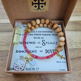 Quatrafoil Matthew 10:16 Jerusalem Cross Wrap Essential Oil Diffuser Bracelet