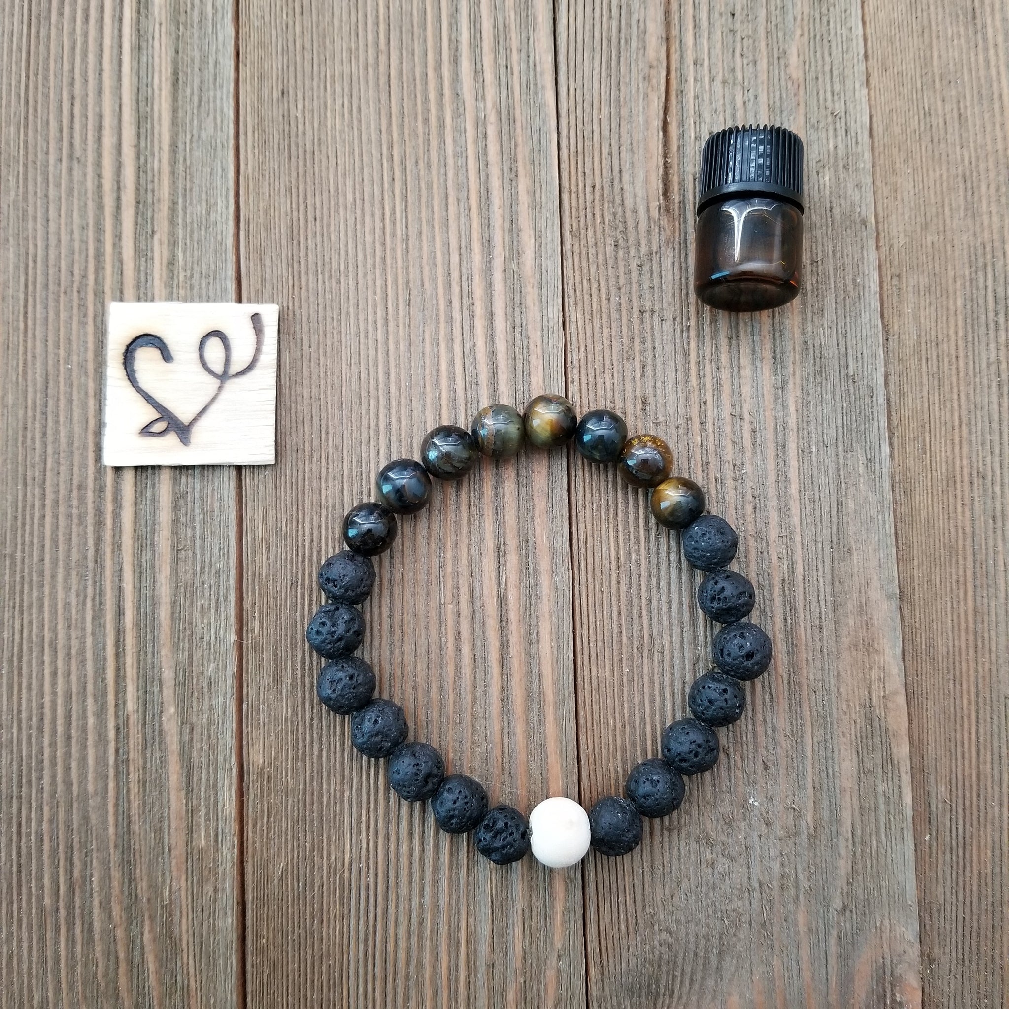 Lava Stone Bracelet Essential Oil Lava Stone And Green Jasper