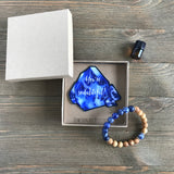 Sodalite Gemstone Essential Oil Diffuser Bracelet-- FREE STICKER